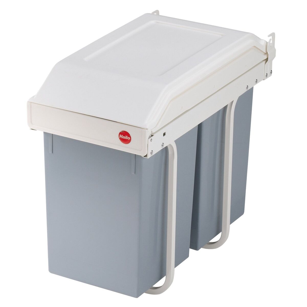 Vuilnisemmer Hailo Multi-Box duo L Wit Grijs Crème Staal Plastic 2 lades 14 L Integreerbaar (2 Stuks)