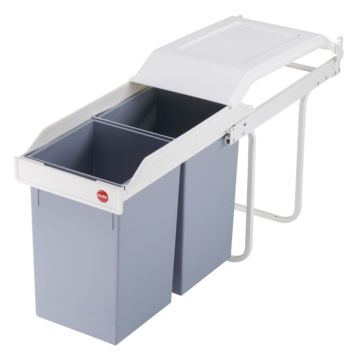 Vuilnisemmer Hailo Multi-Box duo L Wit Grijs Crème Staal Plastic 2 lades 14 L Integreerbaar (2 Stuks)