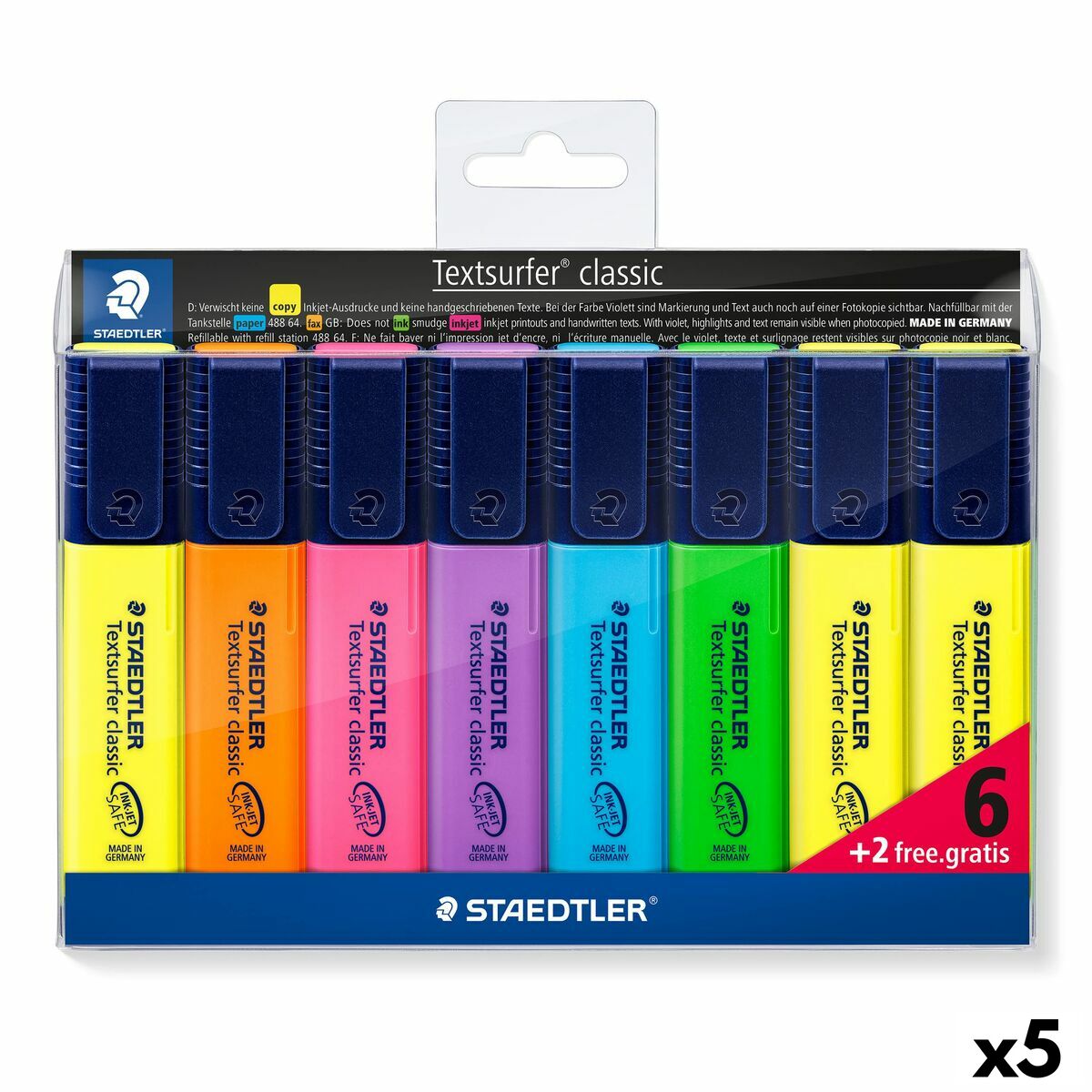 Σετ Μαρκαδόροι Υπογράμμισης Staedtler Textsurfer Classic Πολύχρωμο (5 Μονάδες)