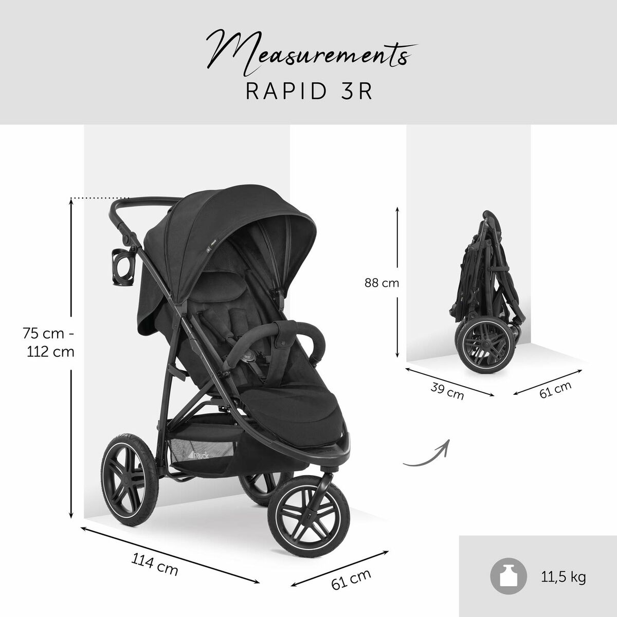 Kinderwagen Hauck Zwart