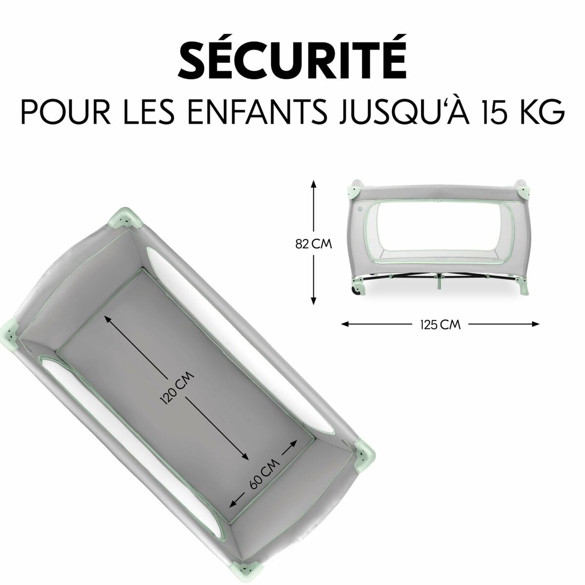 Reiswieg Hauck Vert 60 x 120 cm 22 x 21 x 78 cm