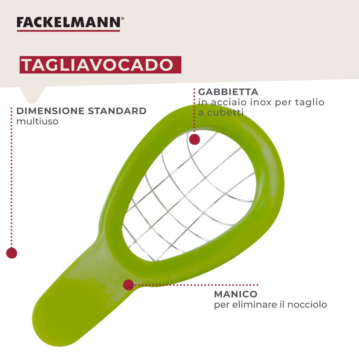 Avocado Cutter Fackelmann 16 cm Green Stainless steel, view 2