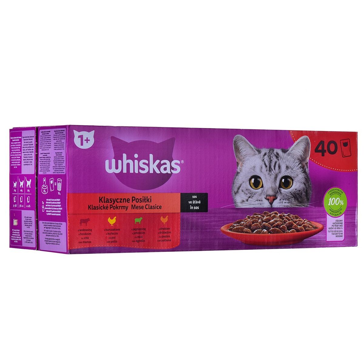 Aliments pour chat Whiskas Classic Meals Poulet Veau Agneau Oiseaux