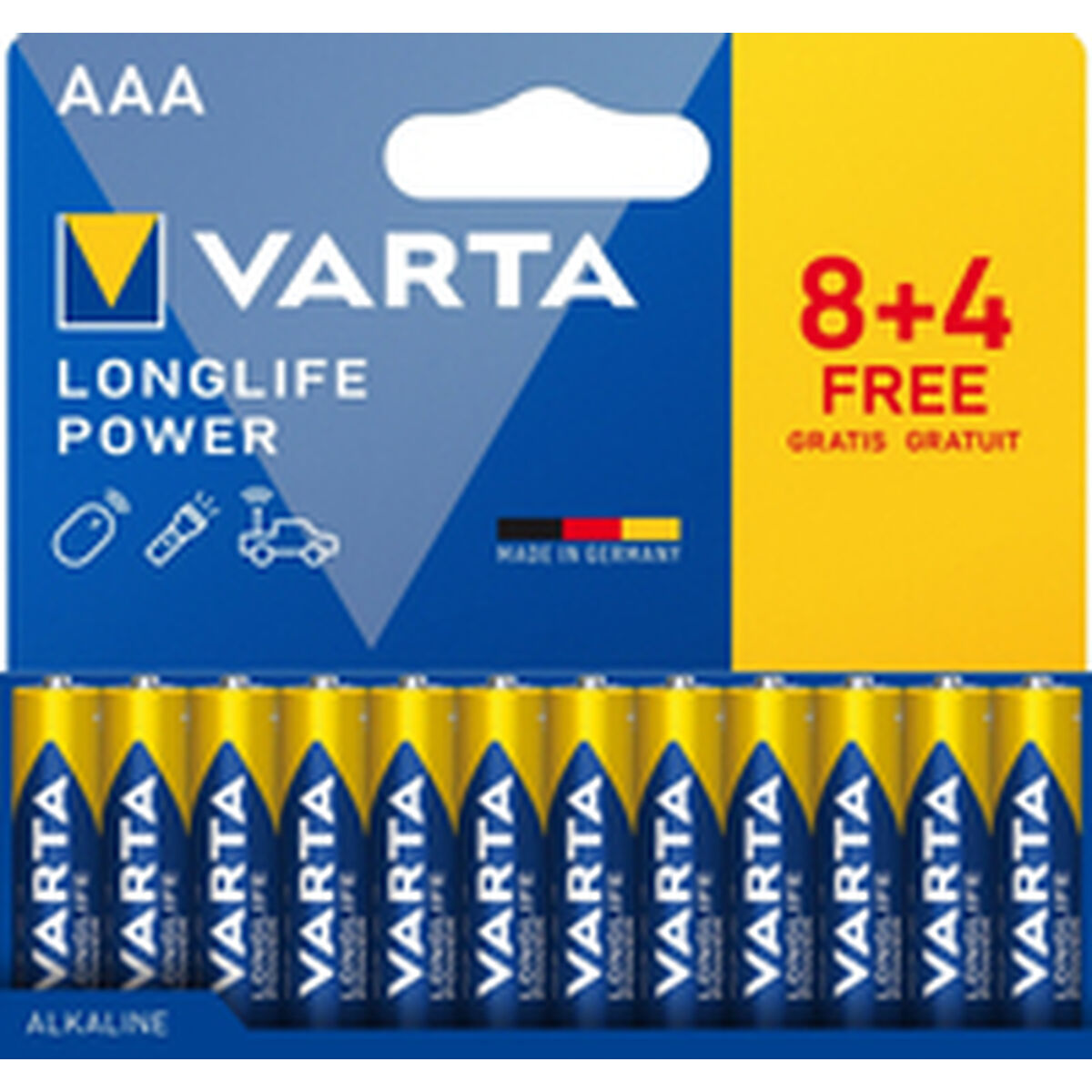 Afbeeldingen van Batteries Varta longlife power 1,5 V AAA LR03 (12 Units)