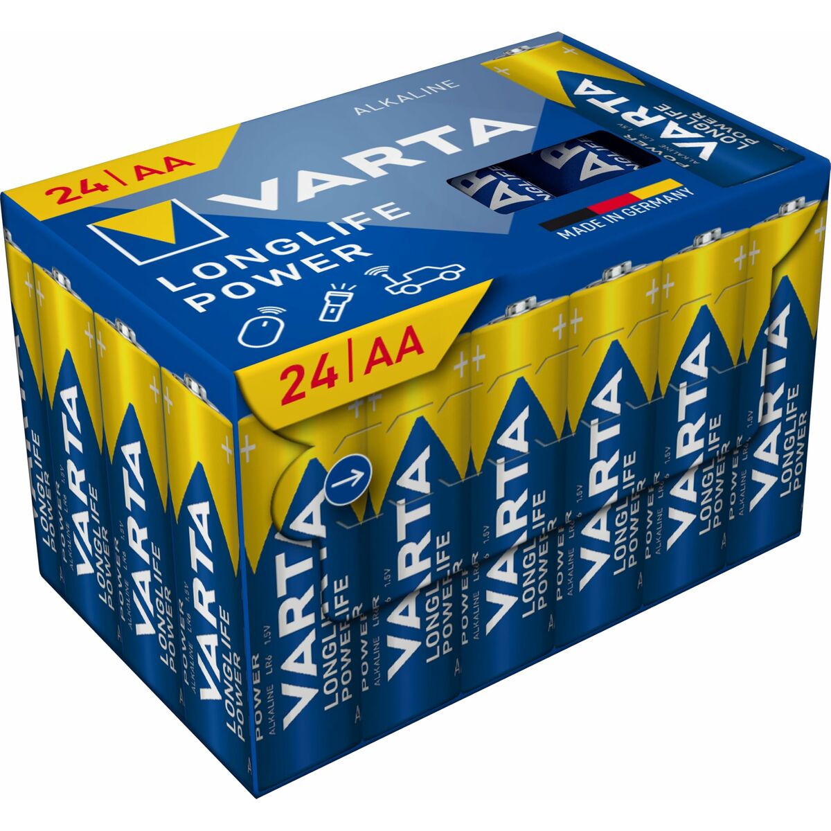 Afbeeldingen van Batteries Varta alkalina longlife power aa - lr06 1,5 V AA LR06 (24 Pieces) (24 Units)