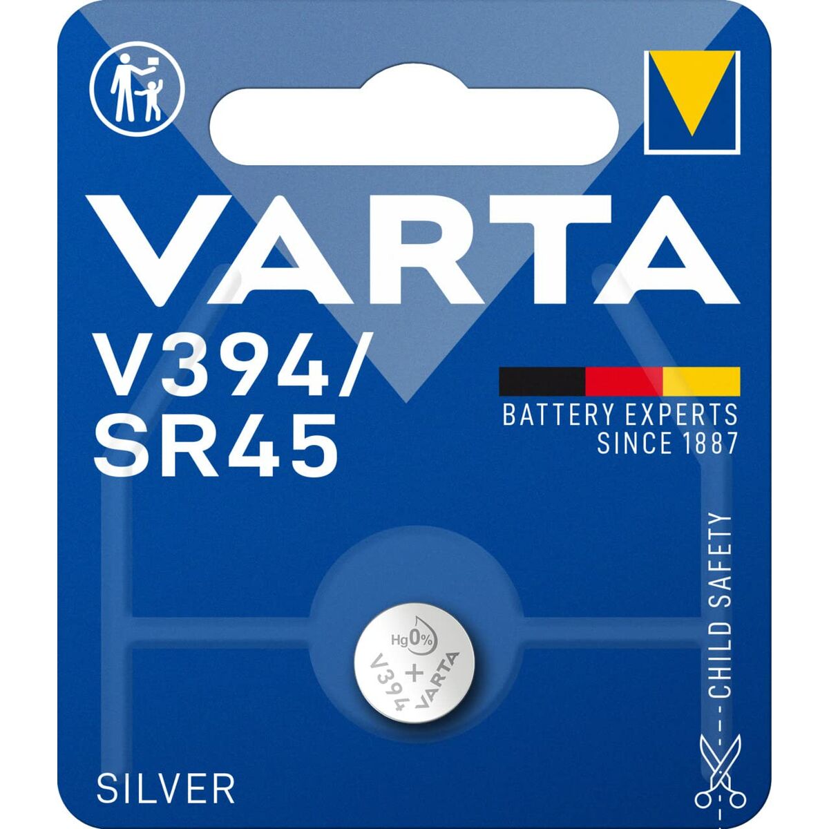 Pile bouton Varta Silver Oxyde d'argent 1,55 V SR45