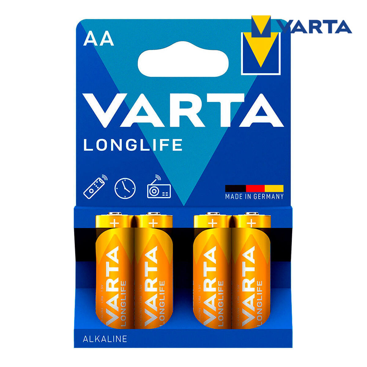 Piles Alcalines Varta Longlife AA 1,5 V (4 Unités)