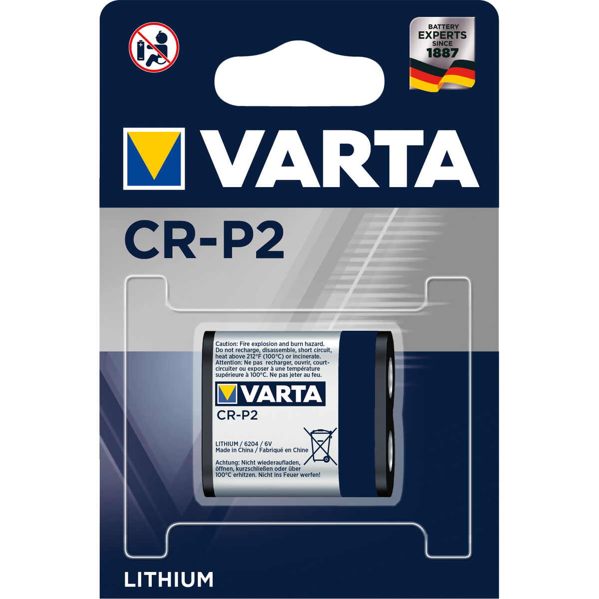 Bild von Batteries Varta CRP2 1450 mAh 6 V