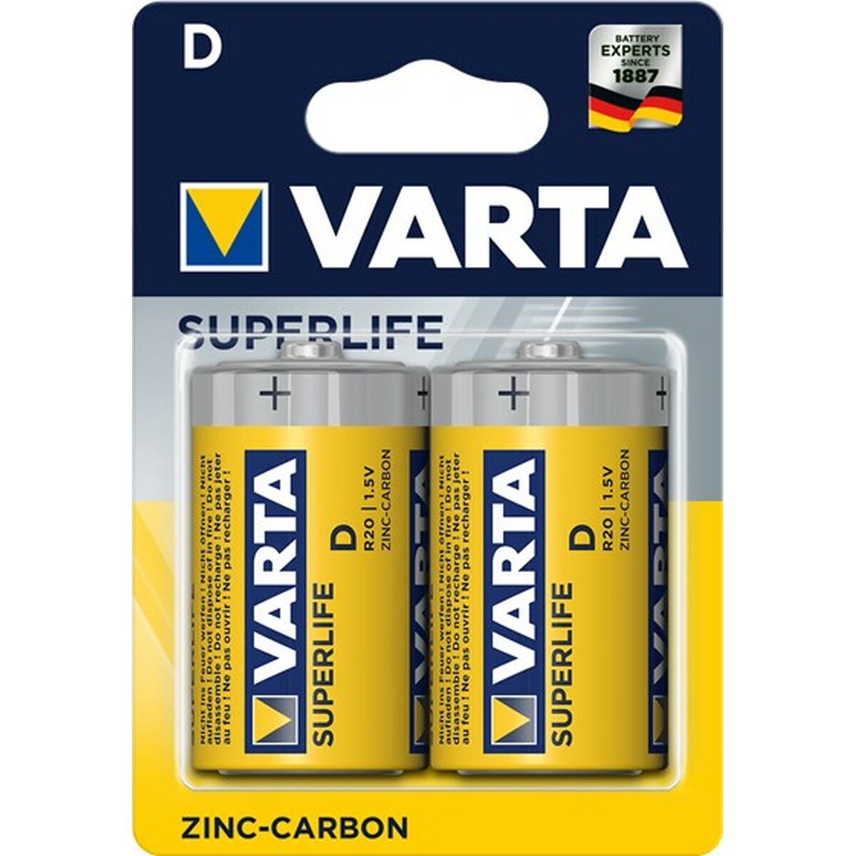 Batteries Varta R20 D 1,5 V (2 Unités)