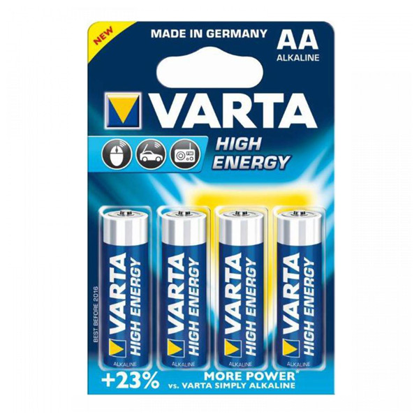 Pila Alcalina Varta LR6 AA 1,5 V 2930 mAh High Energy (4 pcs) Azul