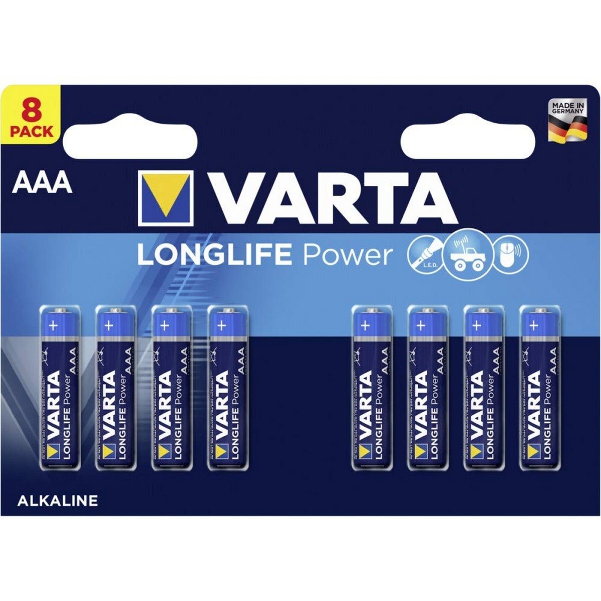 Batteries Varta Long Life Power AAA LR3 (8 Pièces)