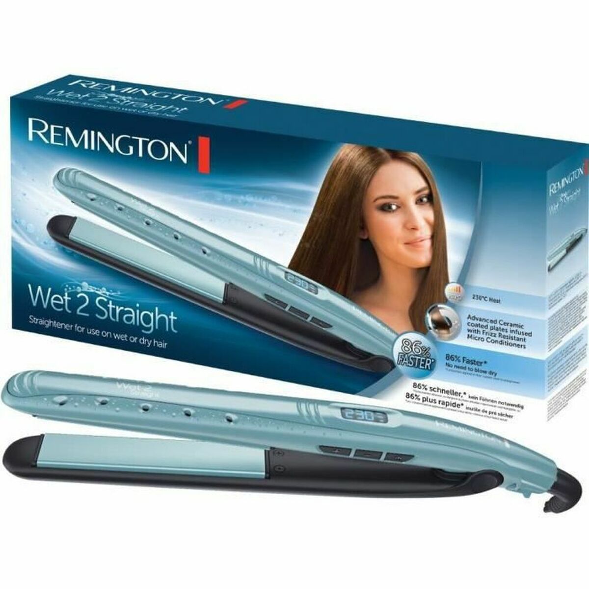 Lisseur à cheveux Remington S7300 Bleu Noir
