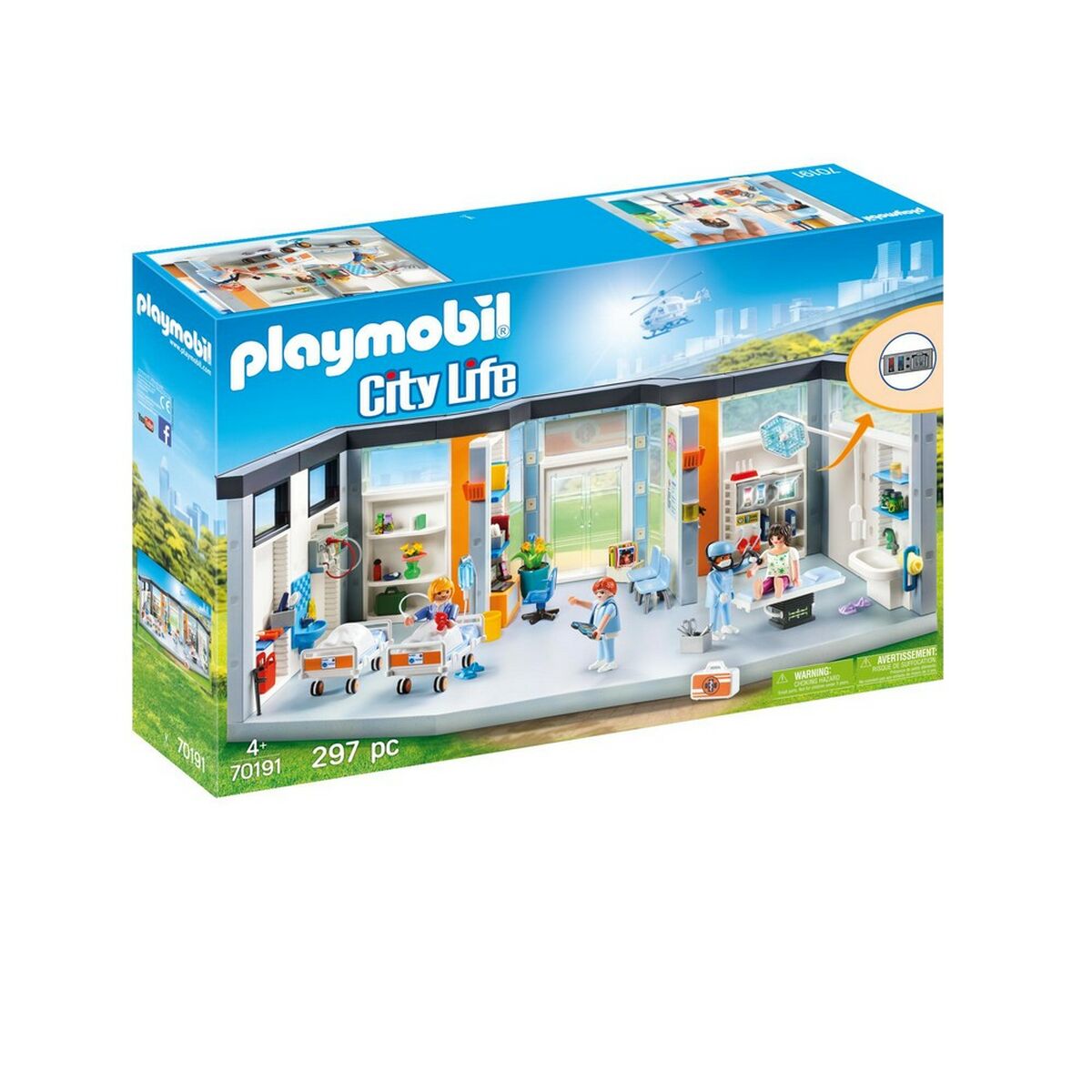 Playset Playmobil City Life Hospital Playmobil 70191 Médecine et santé (297 pcs)