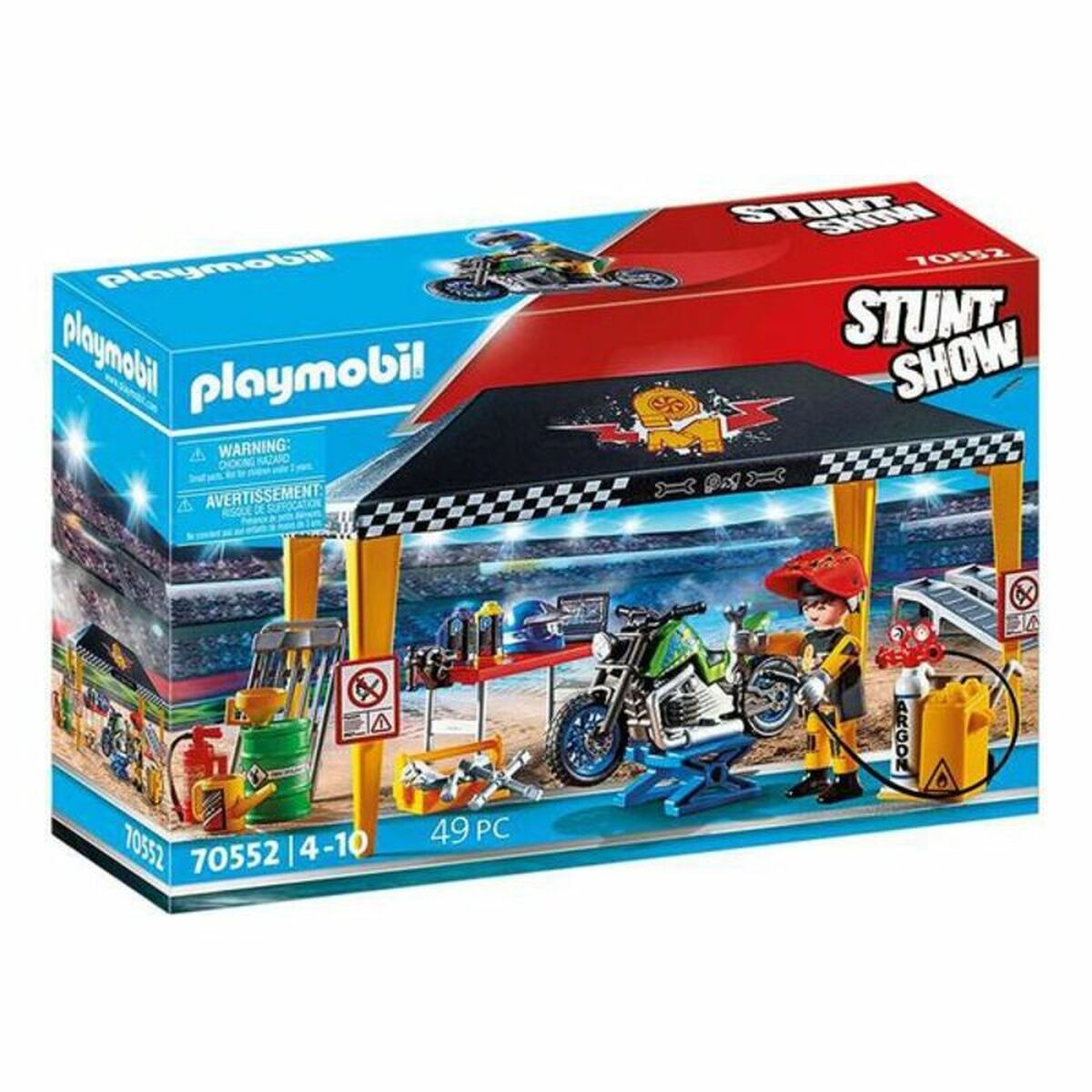 Playset Stuntshow Garage Playmobil 70552 (49 pcs)