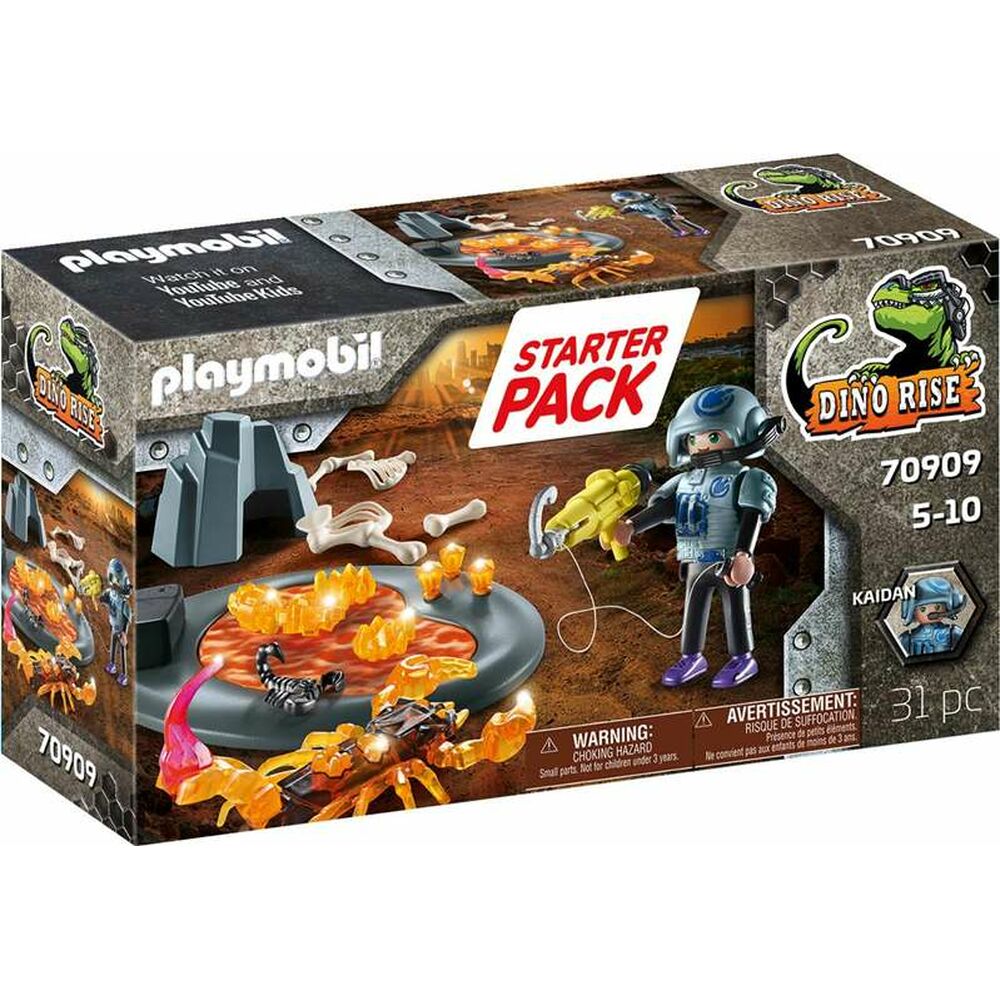 Playset Playmobil Dino Rise Starter Pack Fighting the Fire Scorpion 70909
