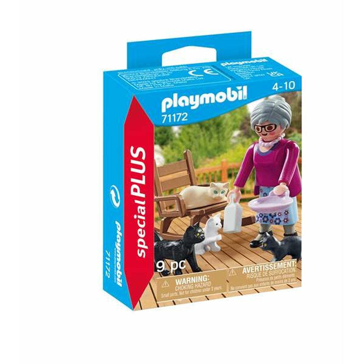 Playset Playmobil Special Plus: Grandmother with Cats 71172 9 Pièces
