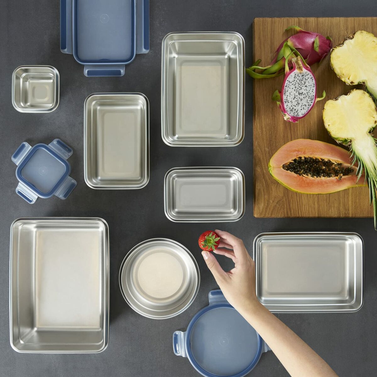 Lunch box Tefal N11503 Blue Stainless steel Rectangular 500 ml, view 6