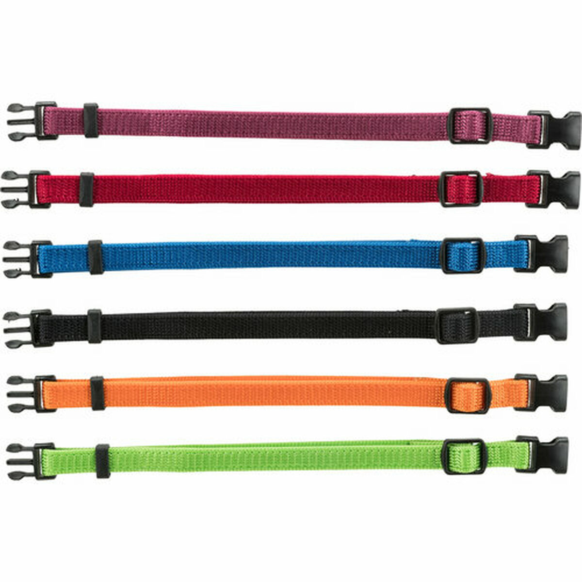 Hondenhalsband Trixie Zwart Rood Kobaltblauw Appel M/L 22-35 cm (6 Stuks)