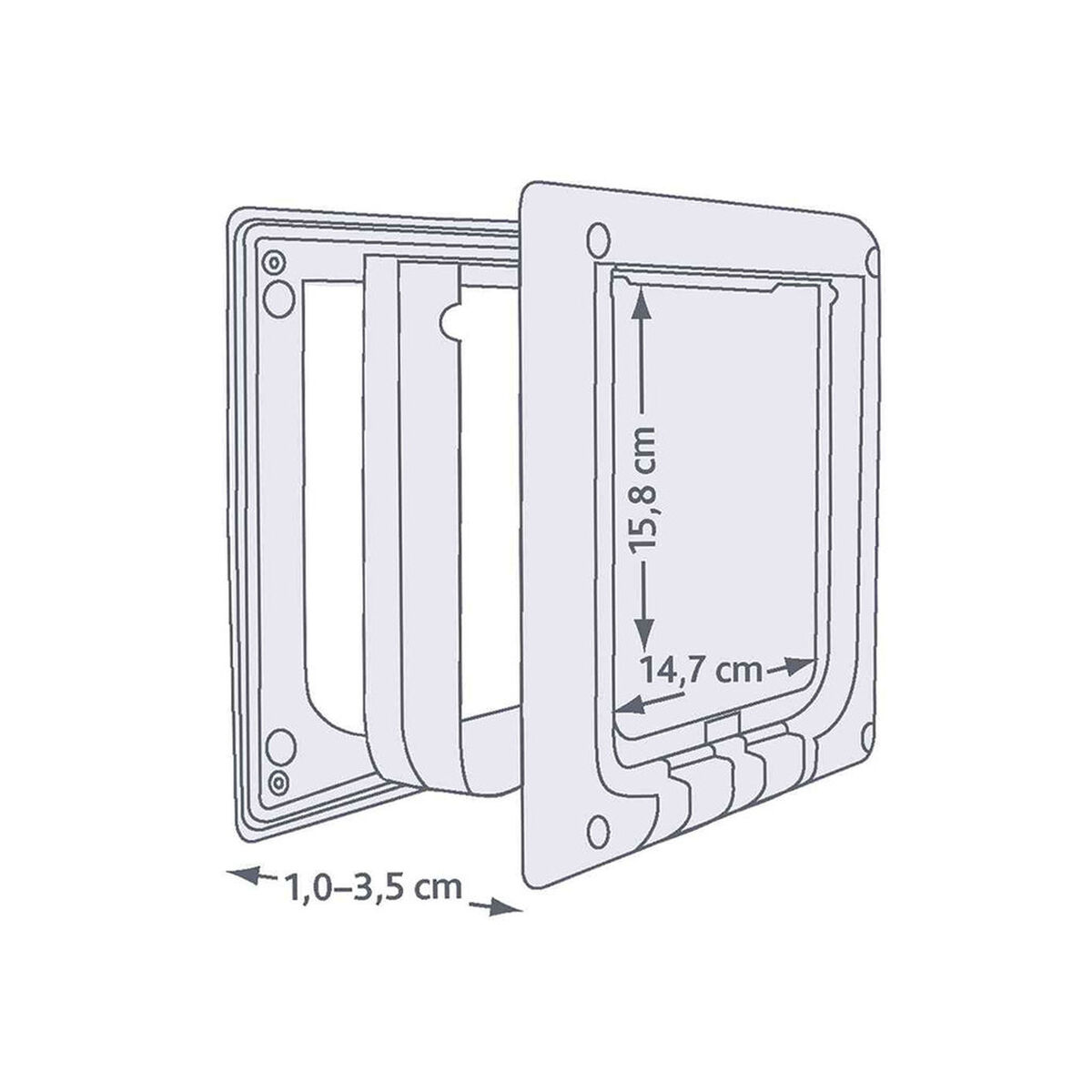 Cat Flap Trixie White Plastic 21,1 × 24,4 CM, view 4