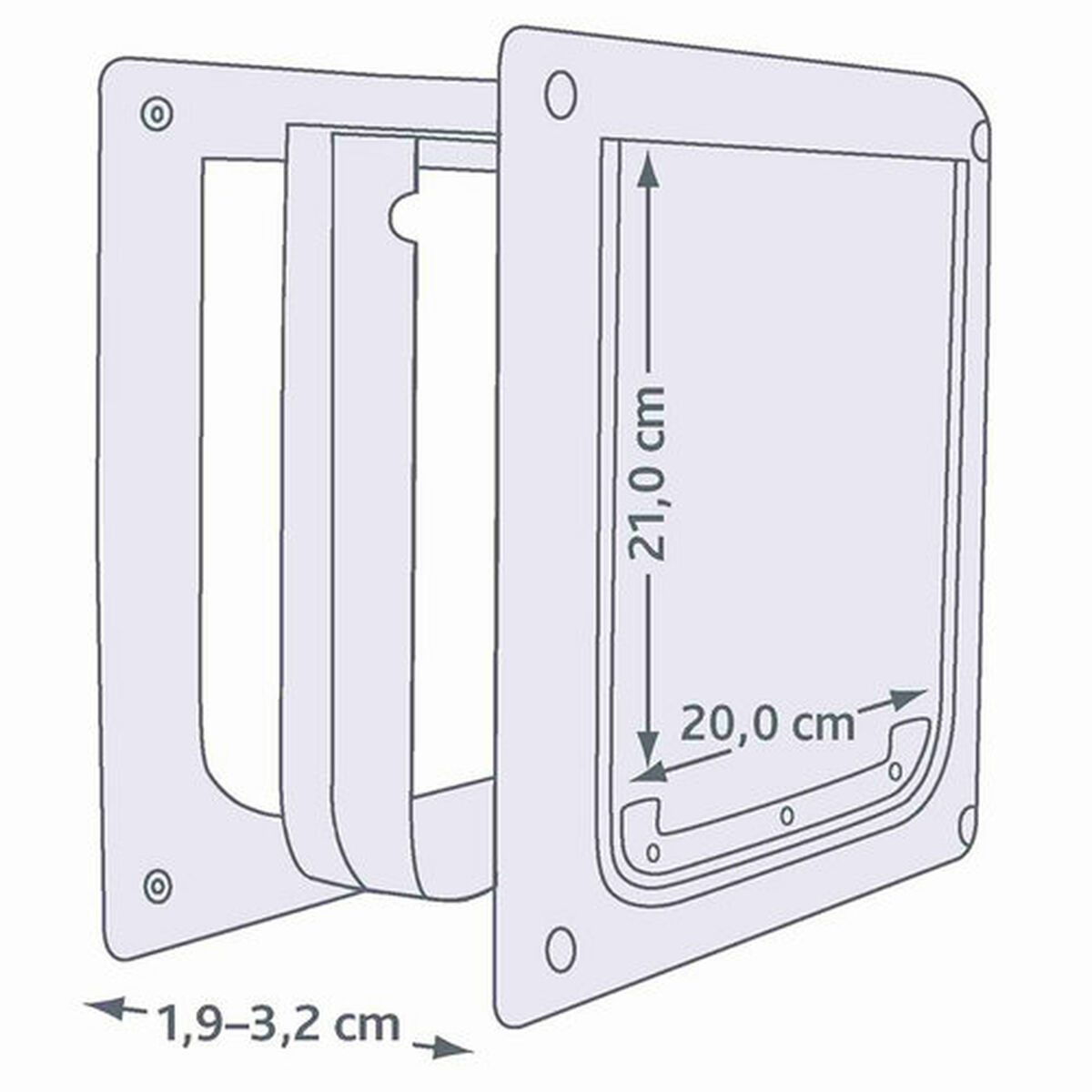 Cat Flap Trixie White Plastic 25 × 29 CM, view 2