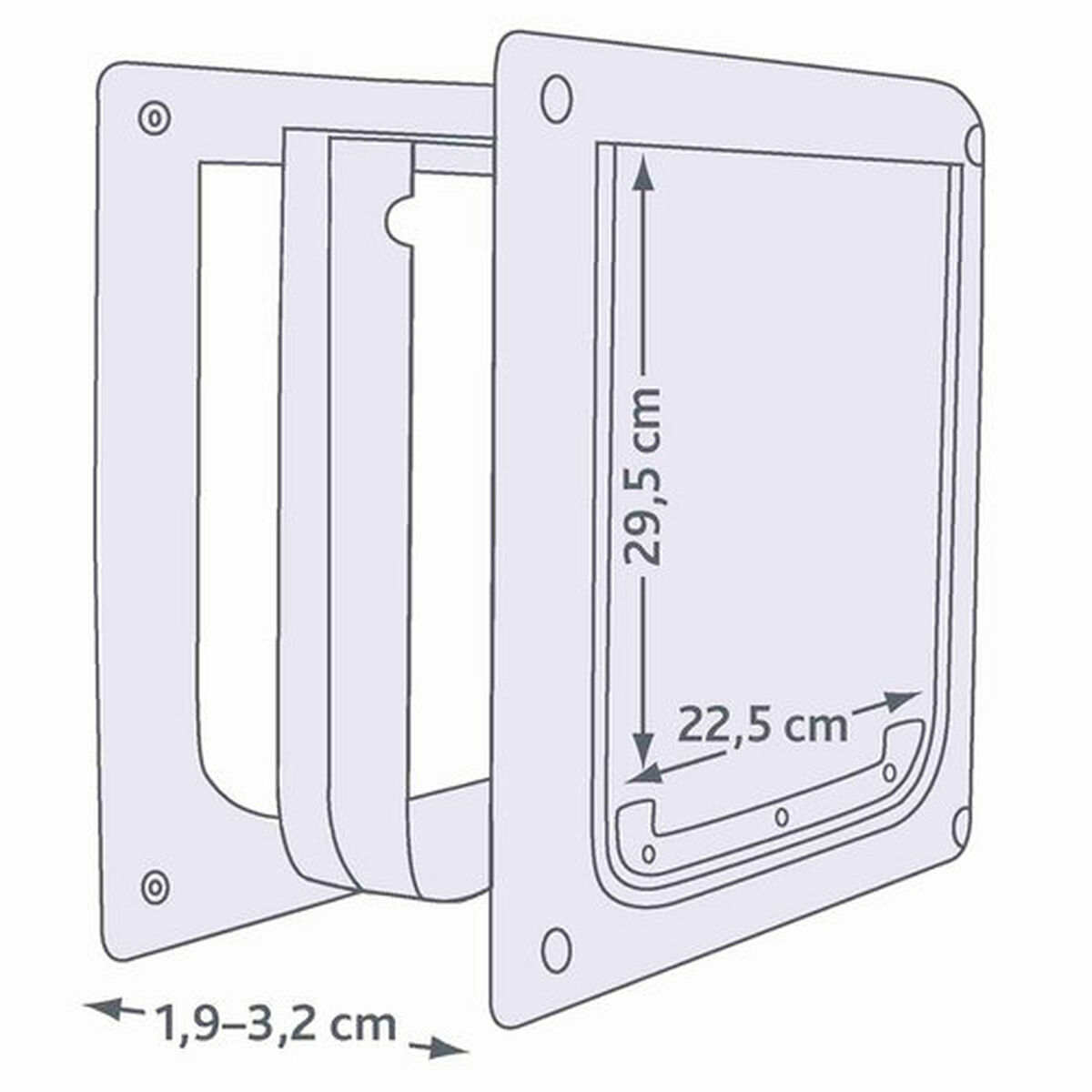 Cat Flap Trixie White Plastic 30 × 36 CM, view 2