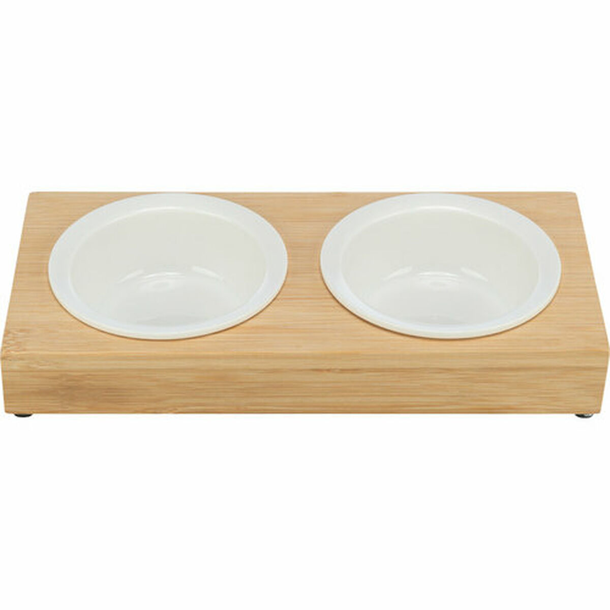 Dog Feeder Trixie White Natural Ceramic Bamboo Ø 12 cm 2 x 250 ml 30 × 5 × 14 cm, view 2