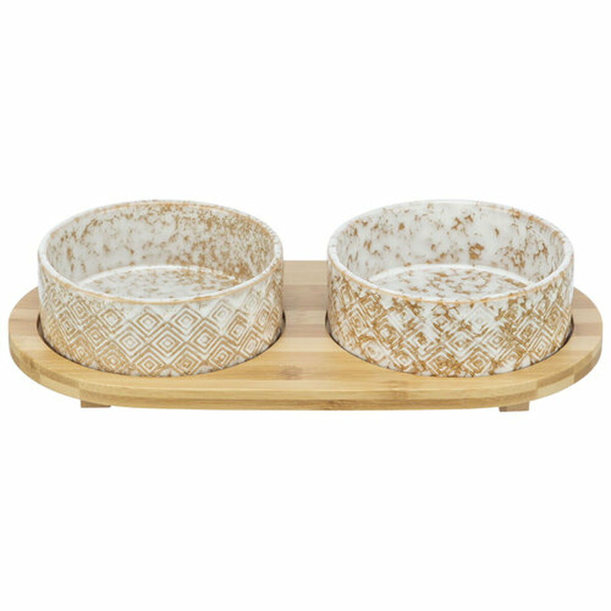 Dog Feeder Trixie White Light brown Bamboo, view 2