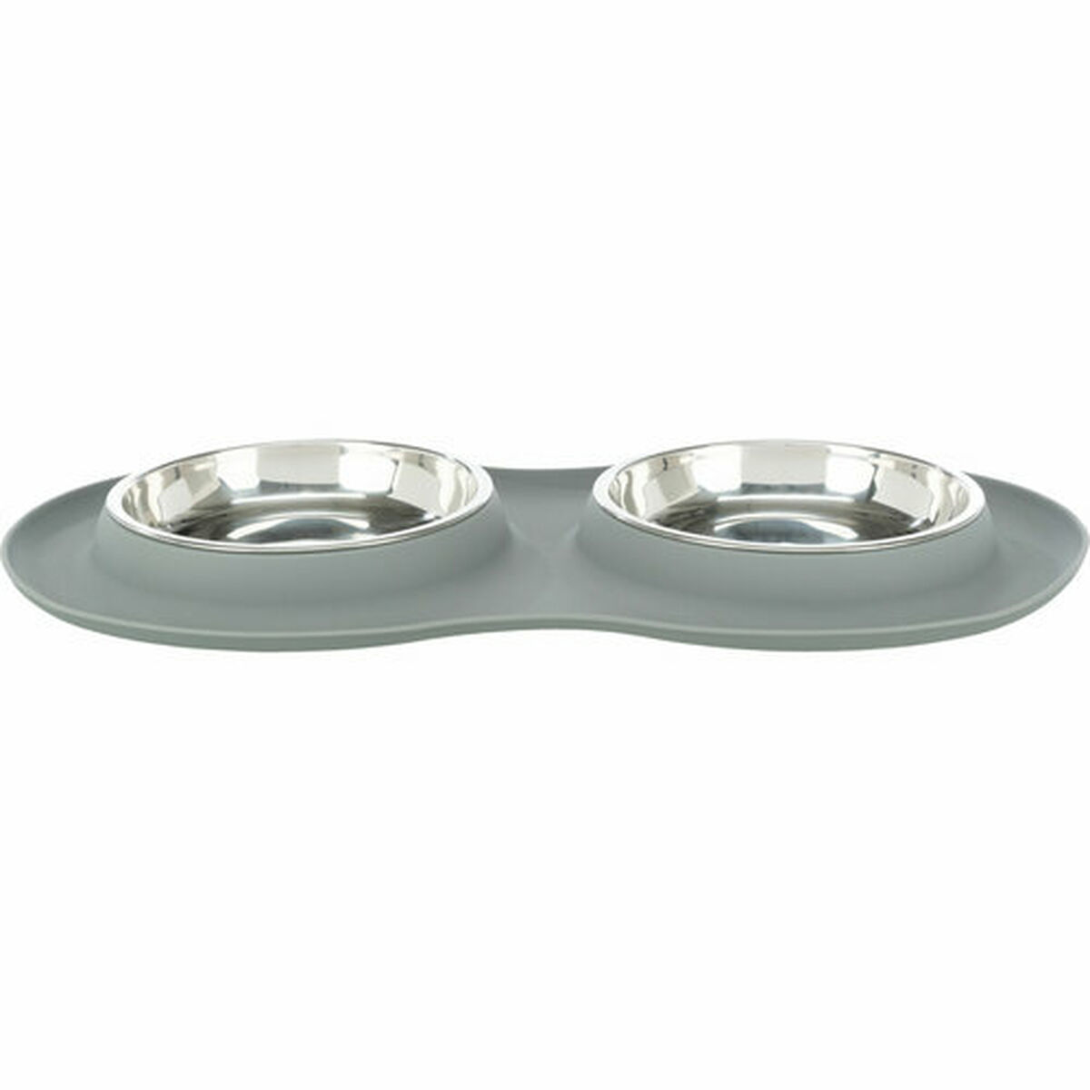 Dog Feeder Trixie Grey Stainless steel Ø 16 cm Double 2 × 0,3 L 47 × 3 × 26 CM, view 2