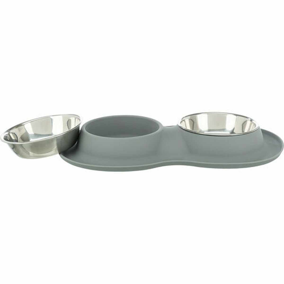 Dog Feeder Trixie Grey Stainless steel Ø 16 cm Double 2 × 0,4 L 40 × 5 × 23 cm (2 Units), view 6