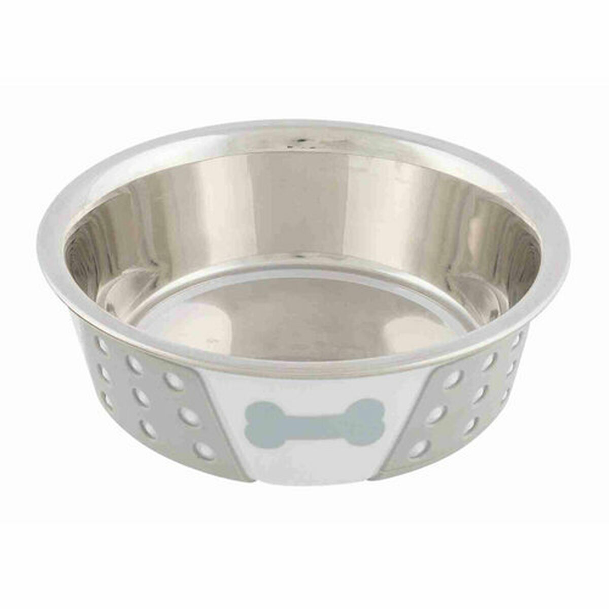 Pet feeding dish Trixie White Grey Silicone Stainless steel 400 ml 0,4 l, view 2