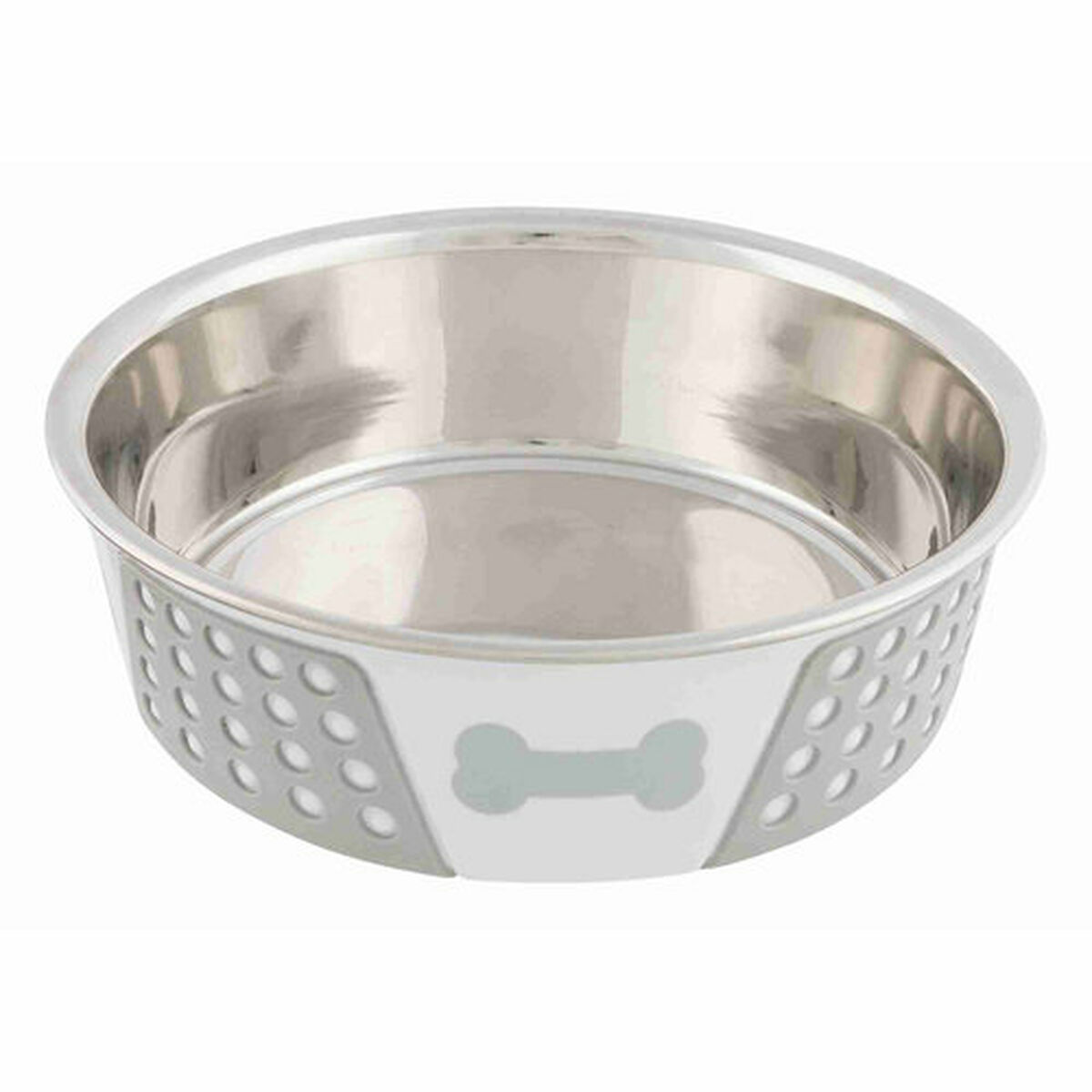 Pet feeding dish Trixie Blue White Grey Silicone Stainless steel 1,4 L, view 2
