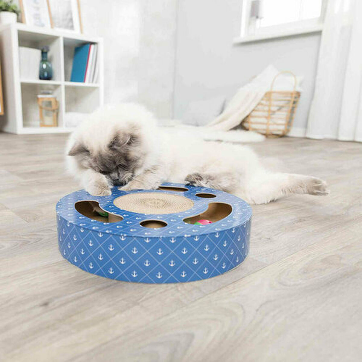 Scratching Post for Cats Trixie Blue Cardboard Plastic Ø 33 cm, view 2