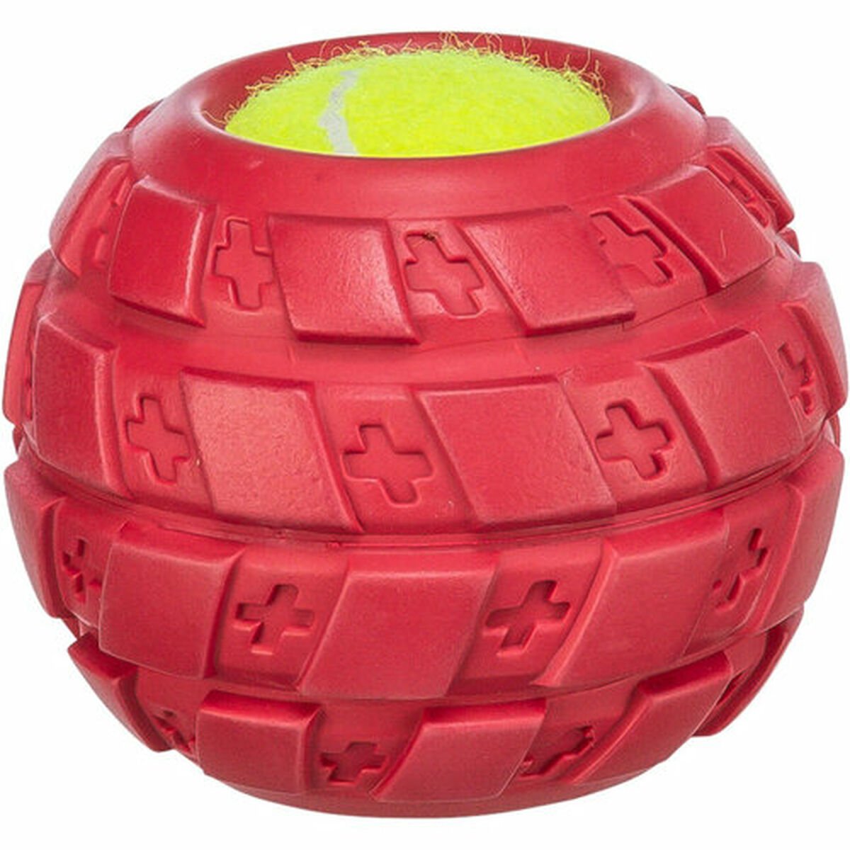 Pet Ball Trixie Yellow Red Natural rubber Ø 7,5 cm, view 2