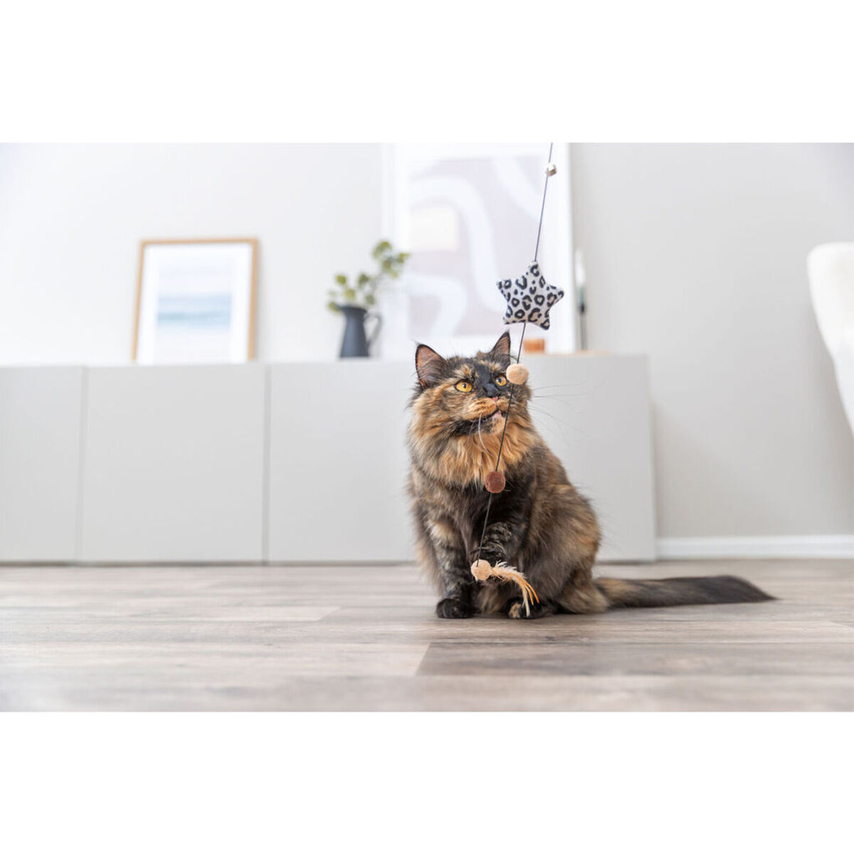 Cat toy Trixie Brown Beige Polyester Plastic Star, view 3