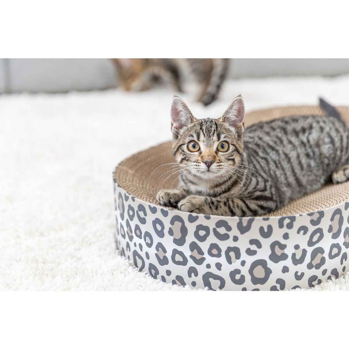 Scratching Post for Cats Trixie Leo Cream Cardboard 63 x 10 x 35 cm