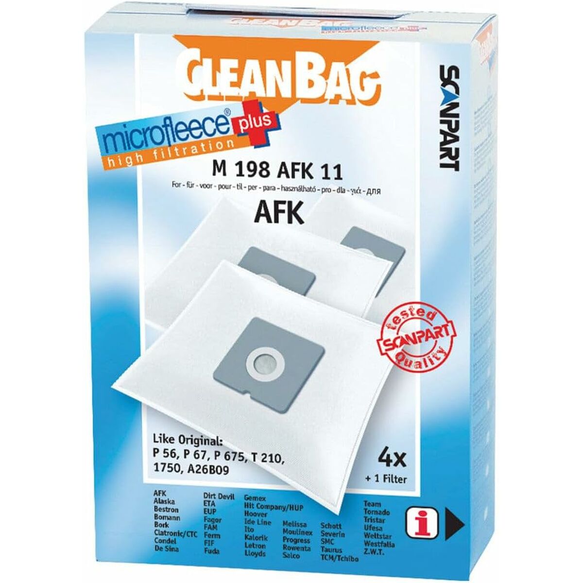 Sac de Rechange pour Aspirateur Scanpart M 198 AFK 11 AFK BORK 4UD