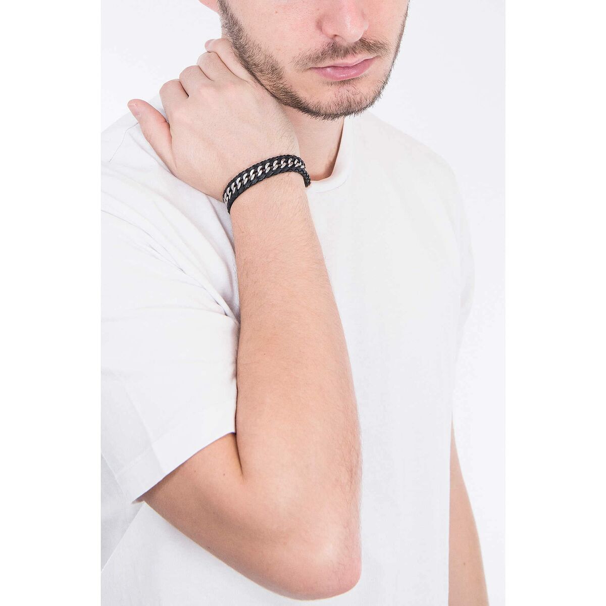 Image secondaire de Bracelet Homme Armani Exchange AXG0043040 Acier inoxydable Noir