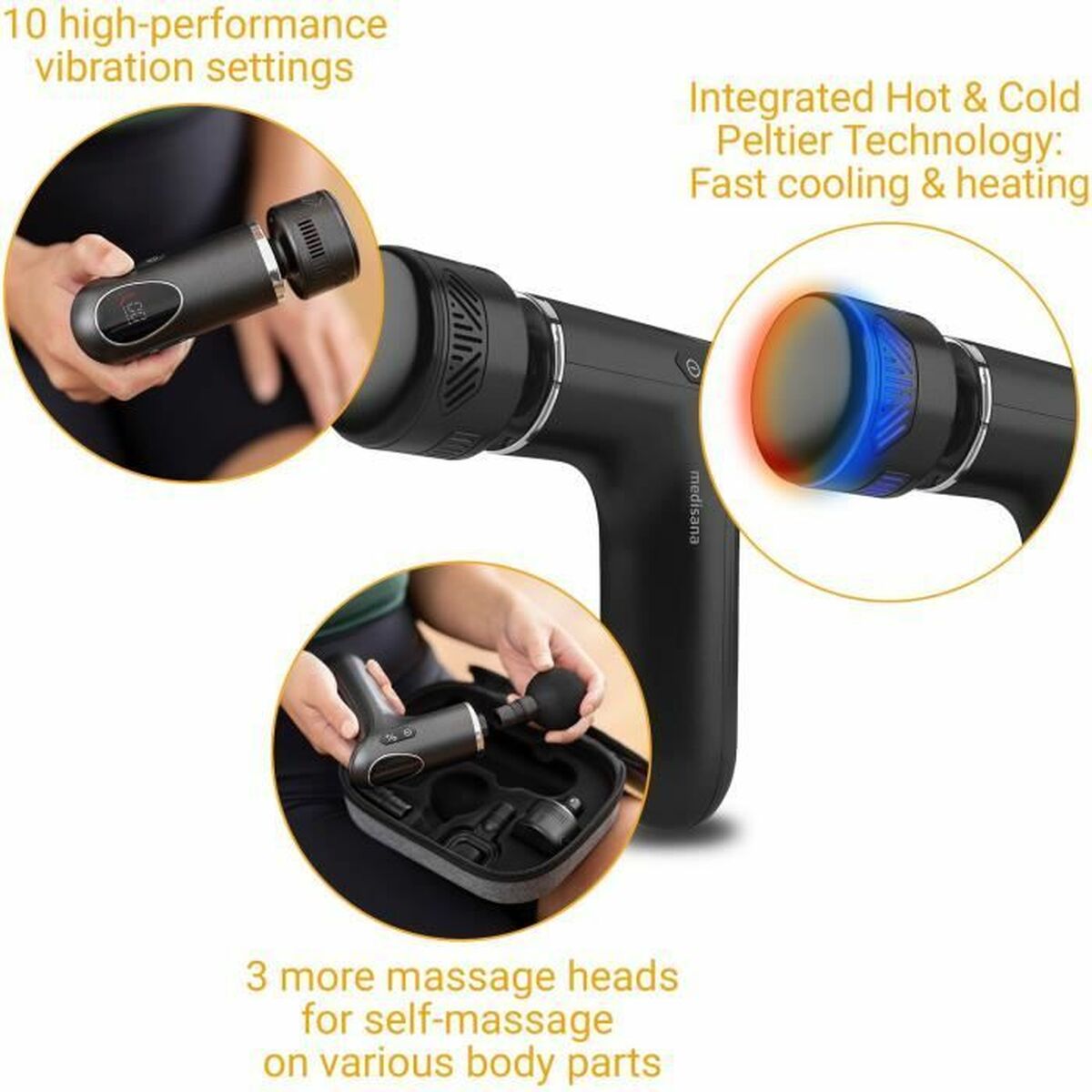 Warm & koud massagepistool voor spieren Medisana 88999 24 W