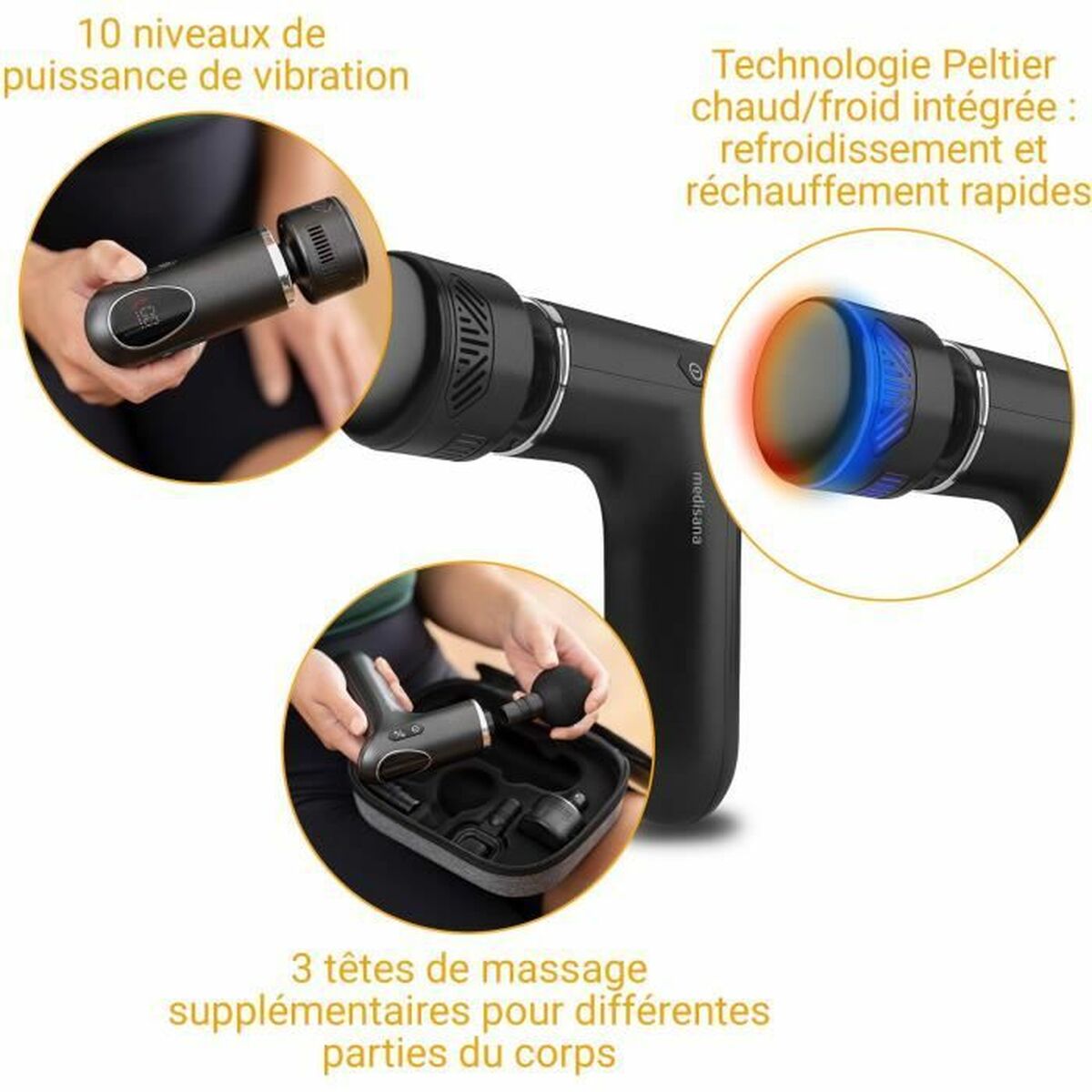 Warm & koud massagepistool voor spieren Medisana 88999 24 W