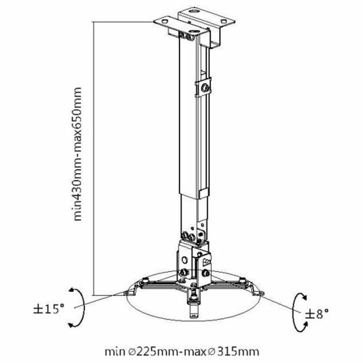 Afbeeldingen van Tilt and Swivel Ceiling Mount for Projectors Equip 650702