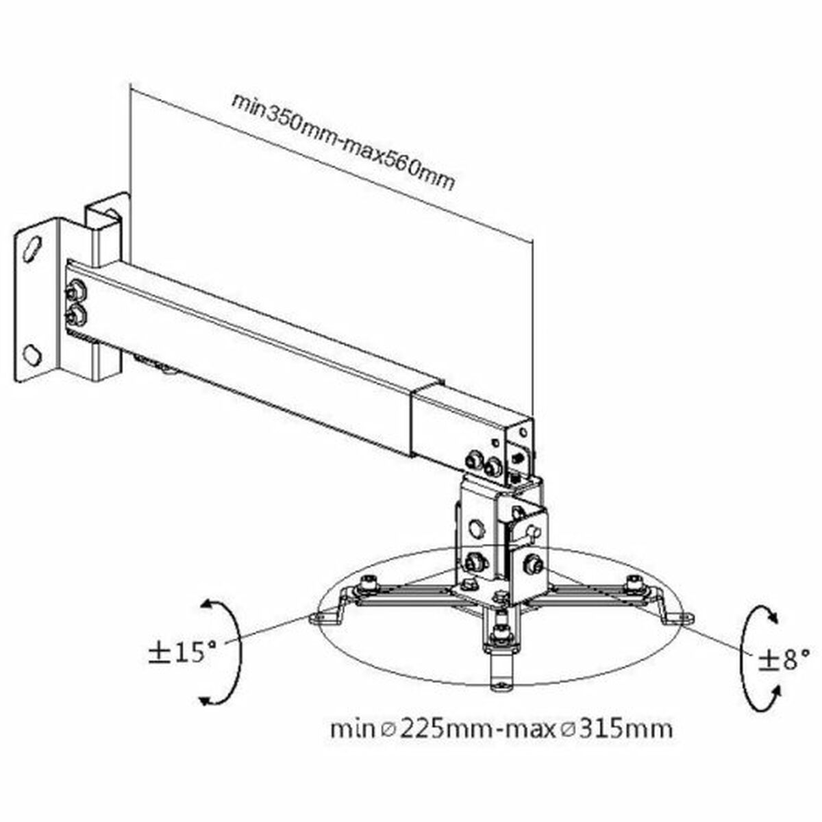 Afbeeldingen van Tilt and Swivel Ceiling Mount for Projectors Equip 650702