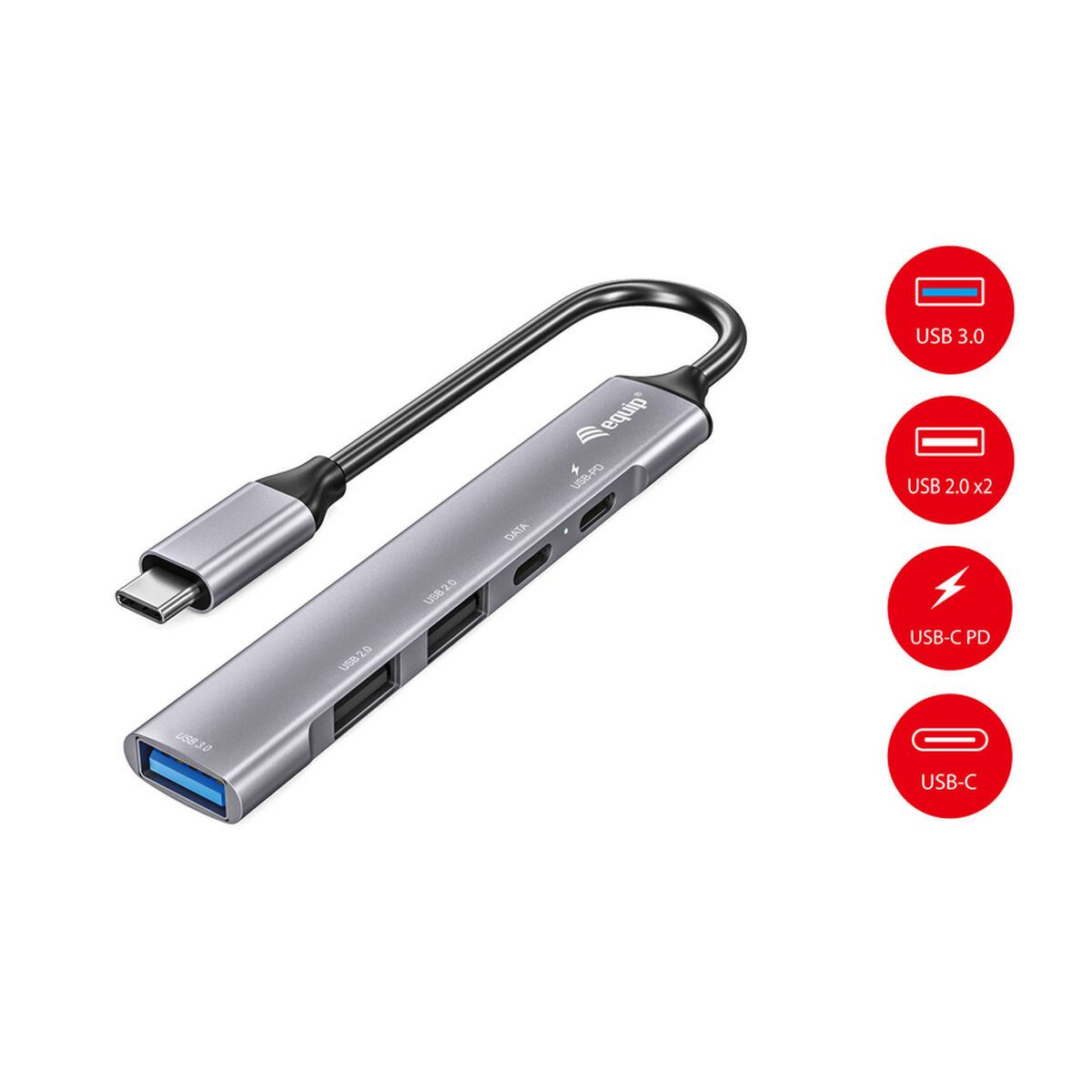 Afbeeldingen van USB Hub Equip LIFE 2 Silver