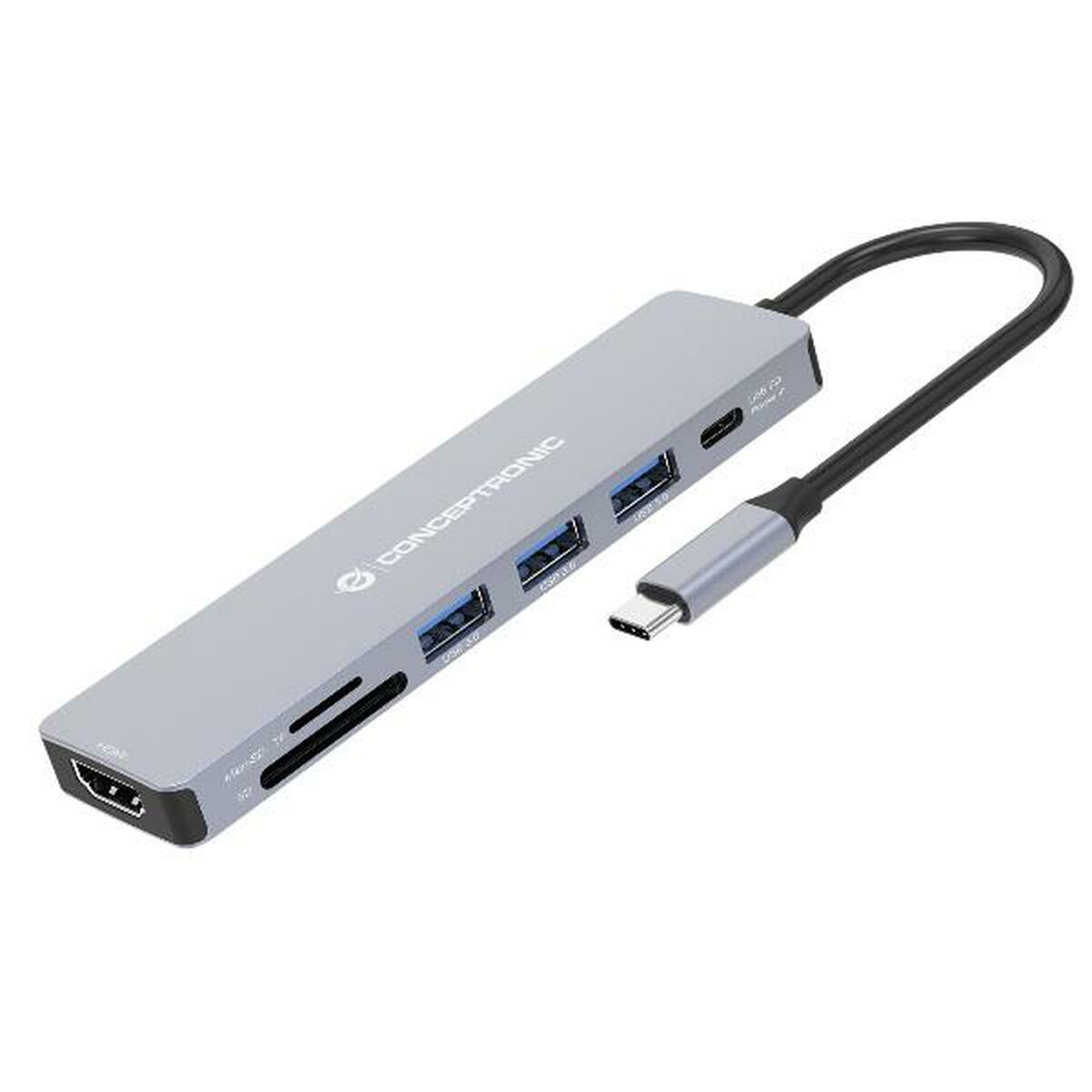 Afbeeldingen van USB Hub Conceptronic 110519207101 Grey Multicolour 100 W