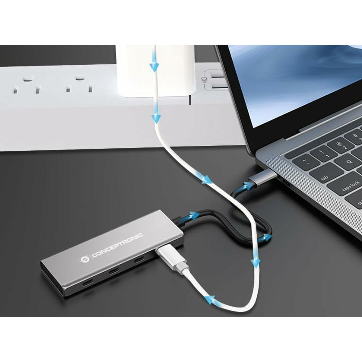 Picture of USB Hub Conceptronic 110519607101 Silver