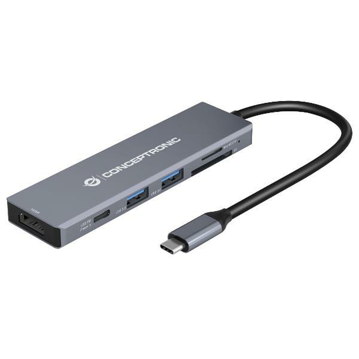 Afbeeldingen van USB Hub Conceptronic 110520207101 Grey 100 W