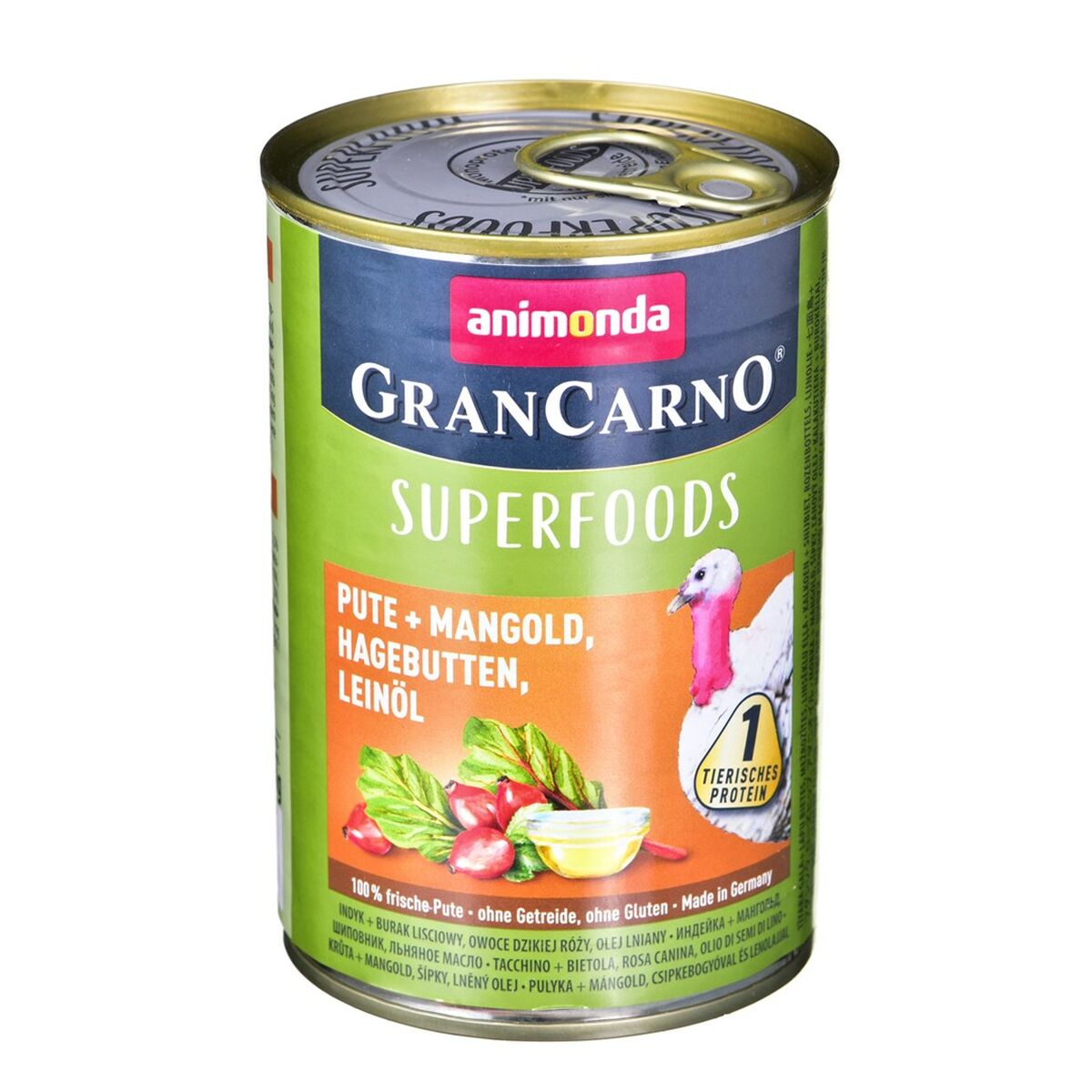 Alimentation humide Animonda GranCarno Superfoods Dinde Blettes 400 g