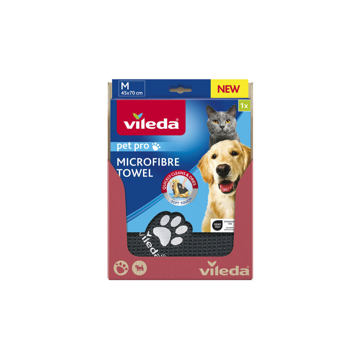 Microfibre Towel Vileda 172650 Grey M 45 x 70 cm, view 3