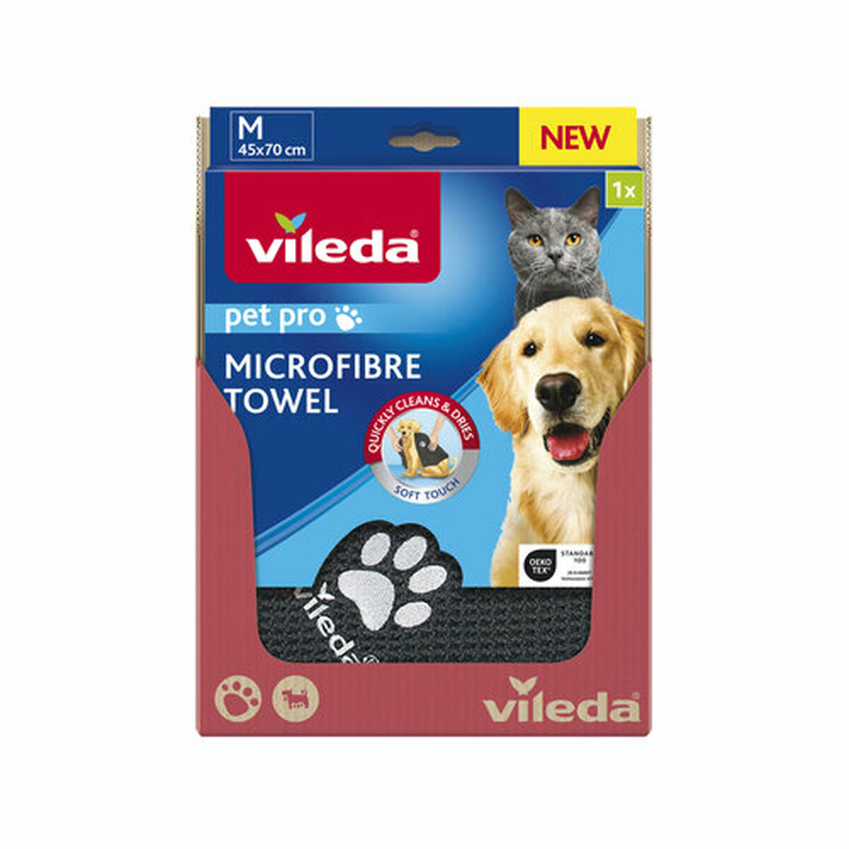 Microfibre Towel Vileda 172650 Grey M 45 x 70 cm, view 4