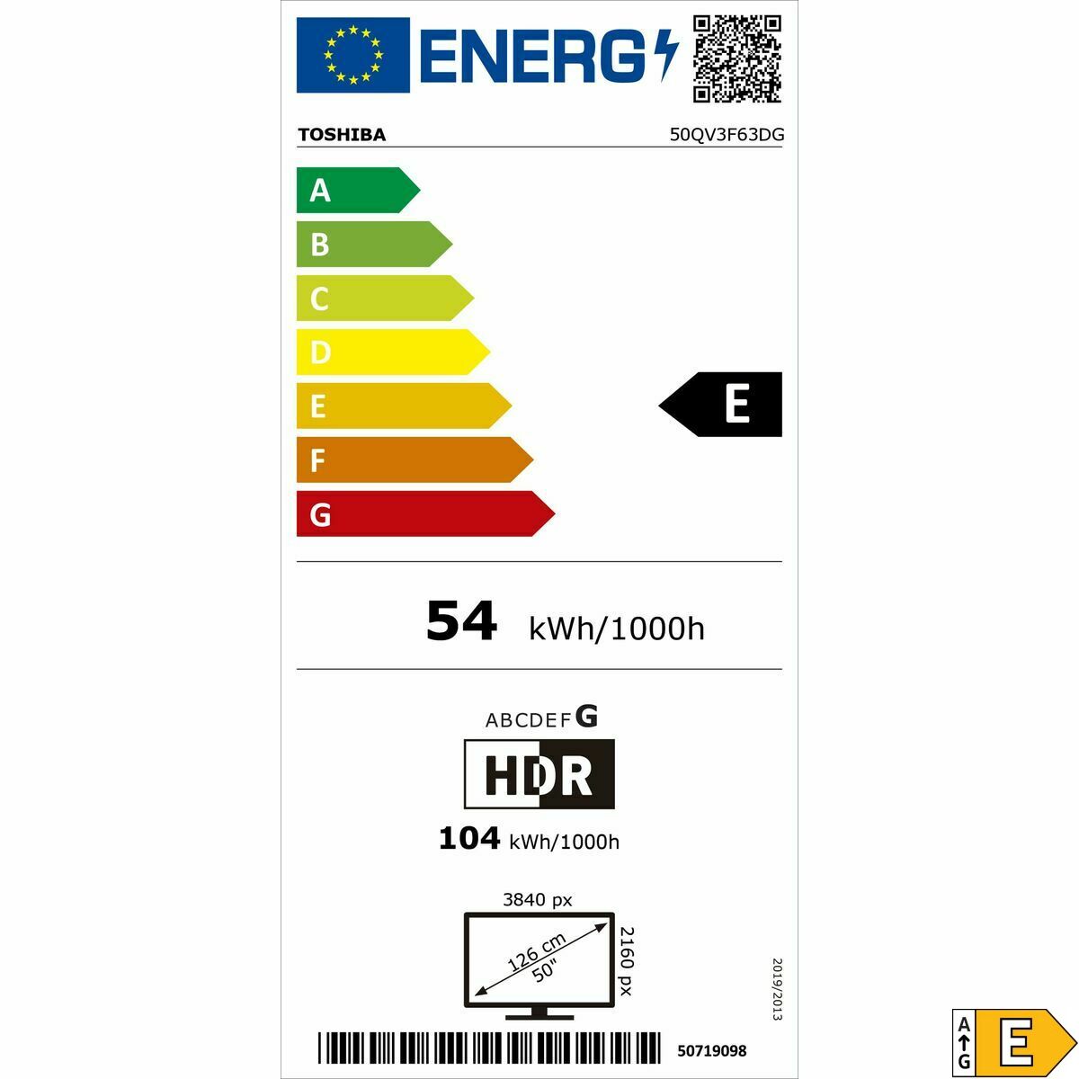 Picture of Smart TV Toshiba 50QV3F63DG 4K Ultra HD 50" QLED