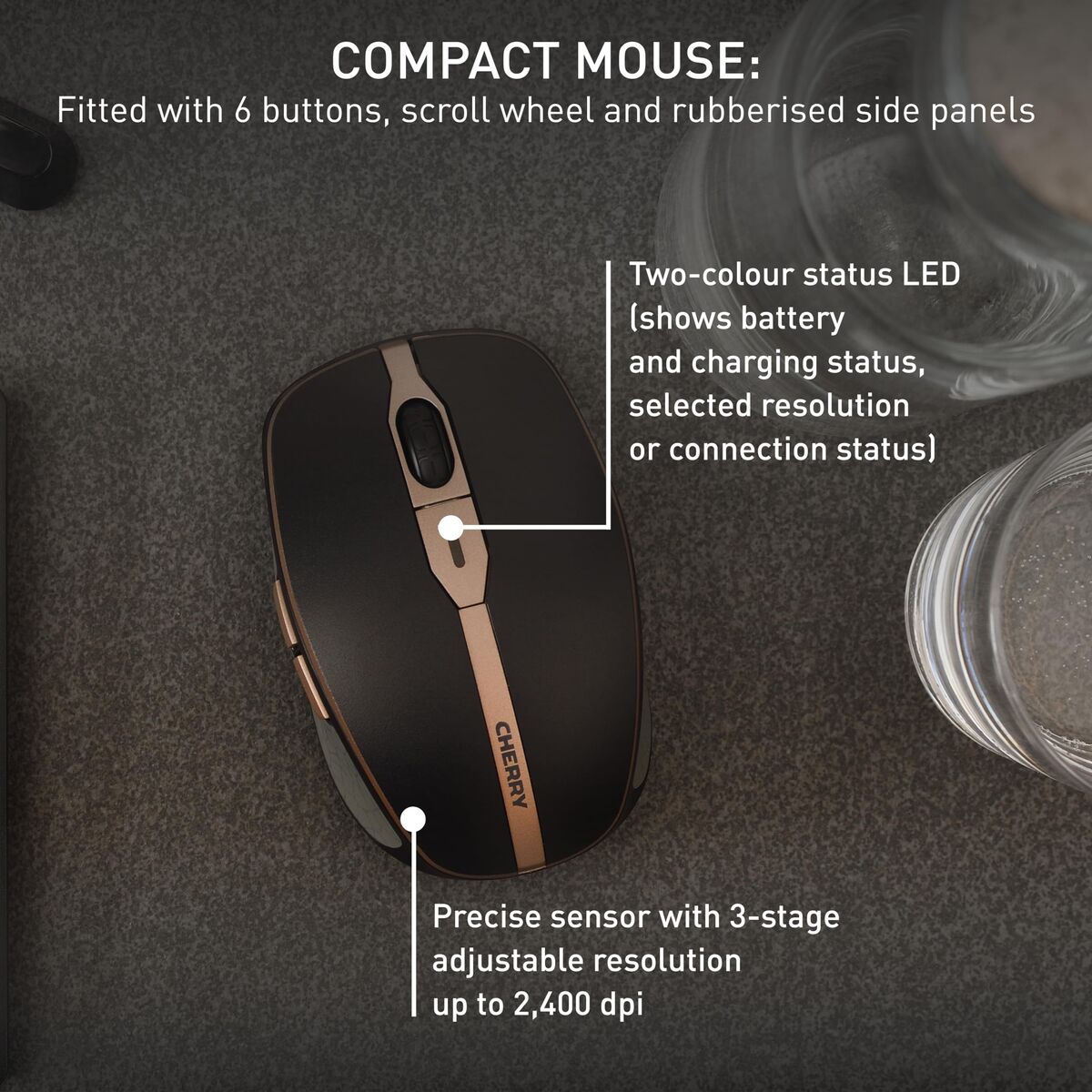 Picture of Keyboard and Mouse Cherry JD-9100ES-2 Black Spanish QWERTY